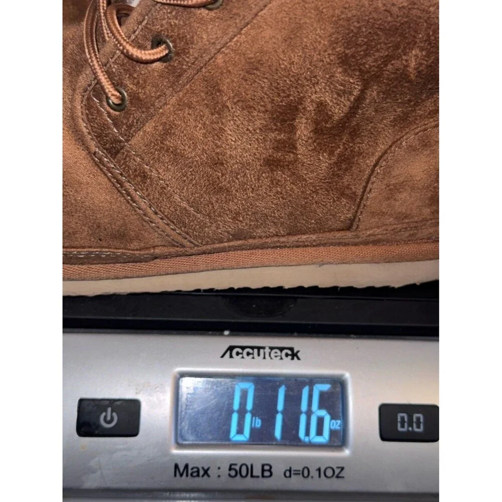 DSG Winter Lodge Lace Up Kids Size 3 Brown Boots Faux Suede Faux Fur Lined